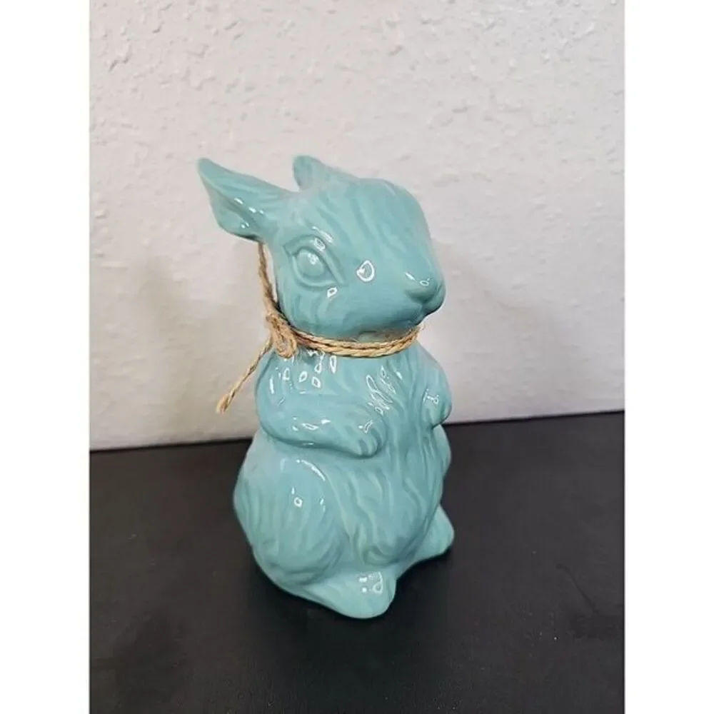 Inspirations from Hallmark Blue Green Ceramic Easter Bunny 6 1/4